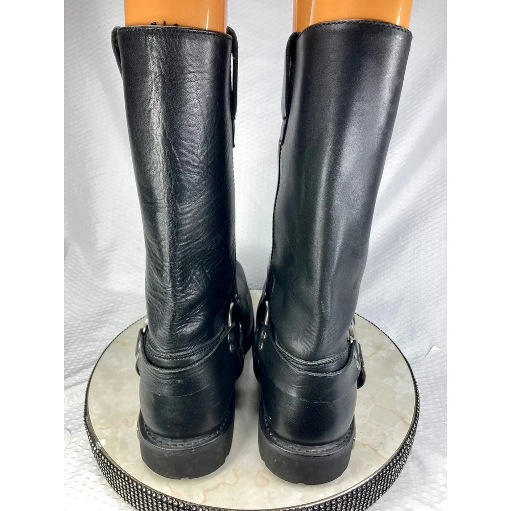 Harley-Davidson Leather Mega Harness Motorcycle Boots Mens 13 Black Square Toe